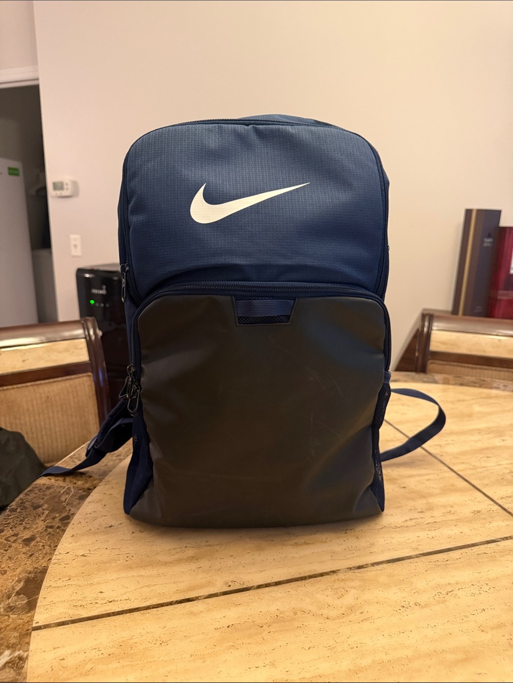 Nike Blue and Black Men's Backpack with White Swoosh